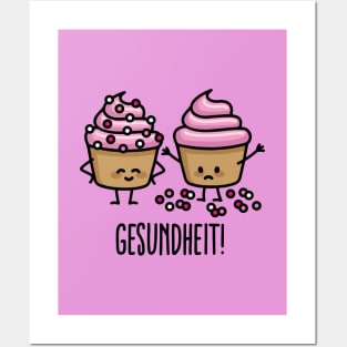 Gesundheit! Bless you sneezing cupcakes sprinkles Posters and Art